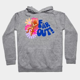 Far Out Flowers Astronaut - Groovy 70s White Hoodie